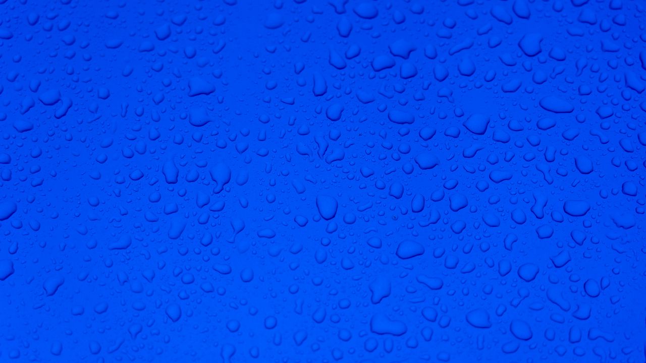 Wallpaper drops, water, surface, macro, blue