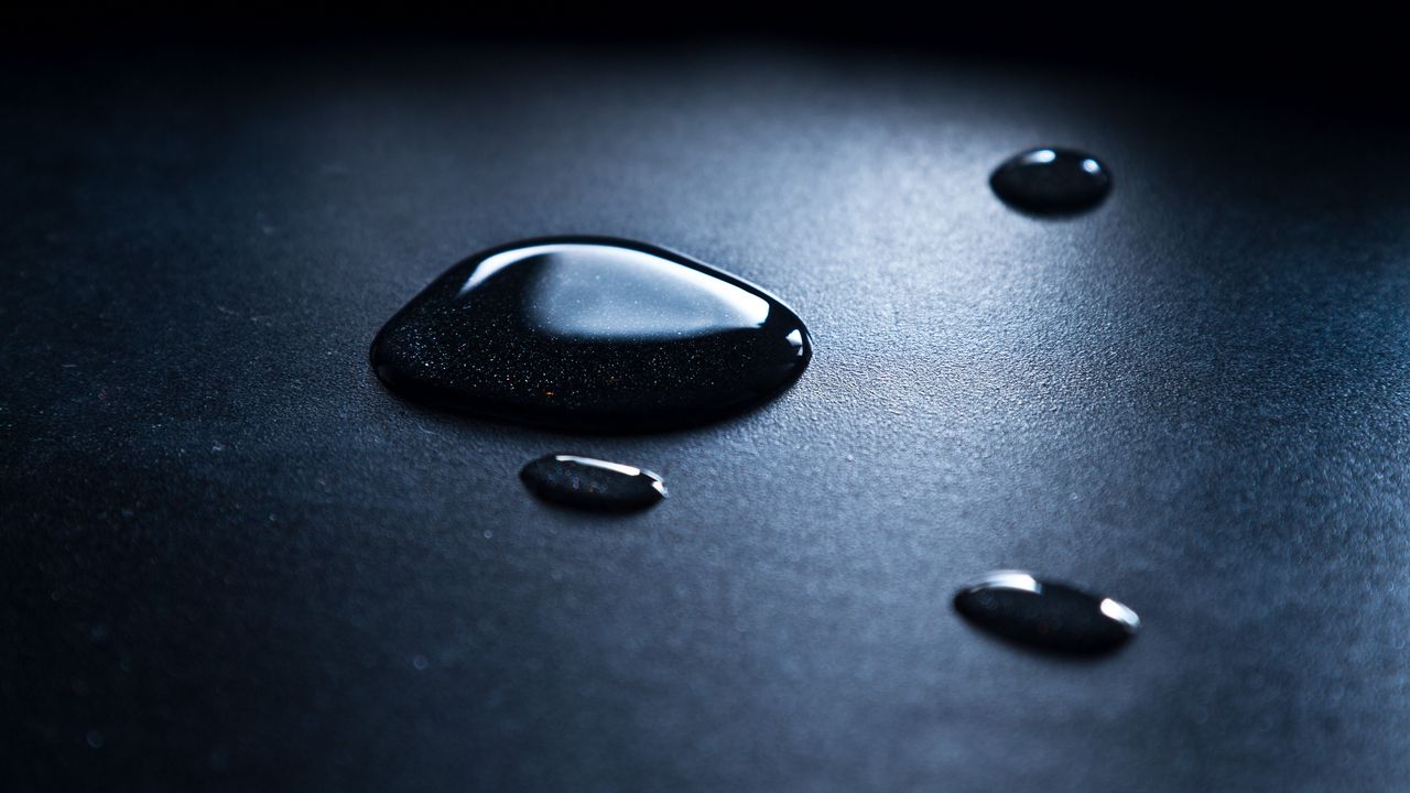 Wallpaper drops, water, surface, macro, dark