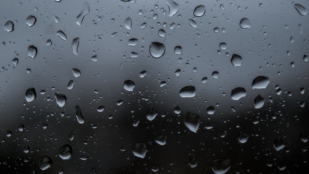 Wallpaper drops, wet, glass, surface, macro, gray