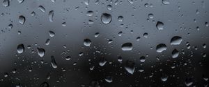 Preview wallpaper drops, wet, glass, surface, macro, gray