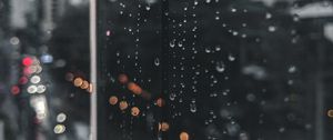 Preview wallpaper drops, wet, glass, glare, bokeh