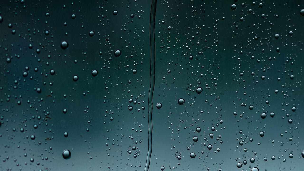 Wallpaper drops, wet, glass, surface, macro