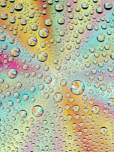 Preview wallpaper drops, wet, macro, colorful, gradient