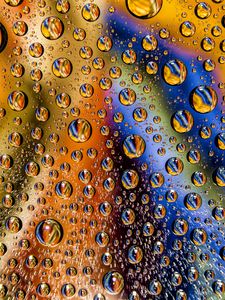 Preview wallpaper drops, wet, surface, colorful, macro