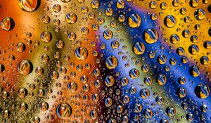 Preview wallpaper drops, wet, surface, colorful, macro