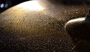 Preview wallpaper drum cymbal, drops, wet, macro, music