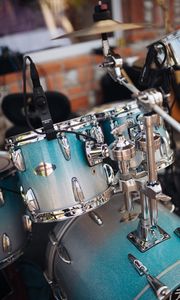 Preview wallpaper drum kit, drums, blue, music