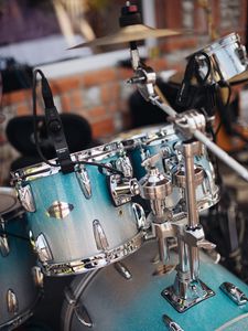 Preview wallpaper drum kit, drums, blue, music