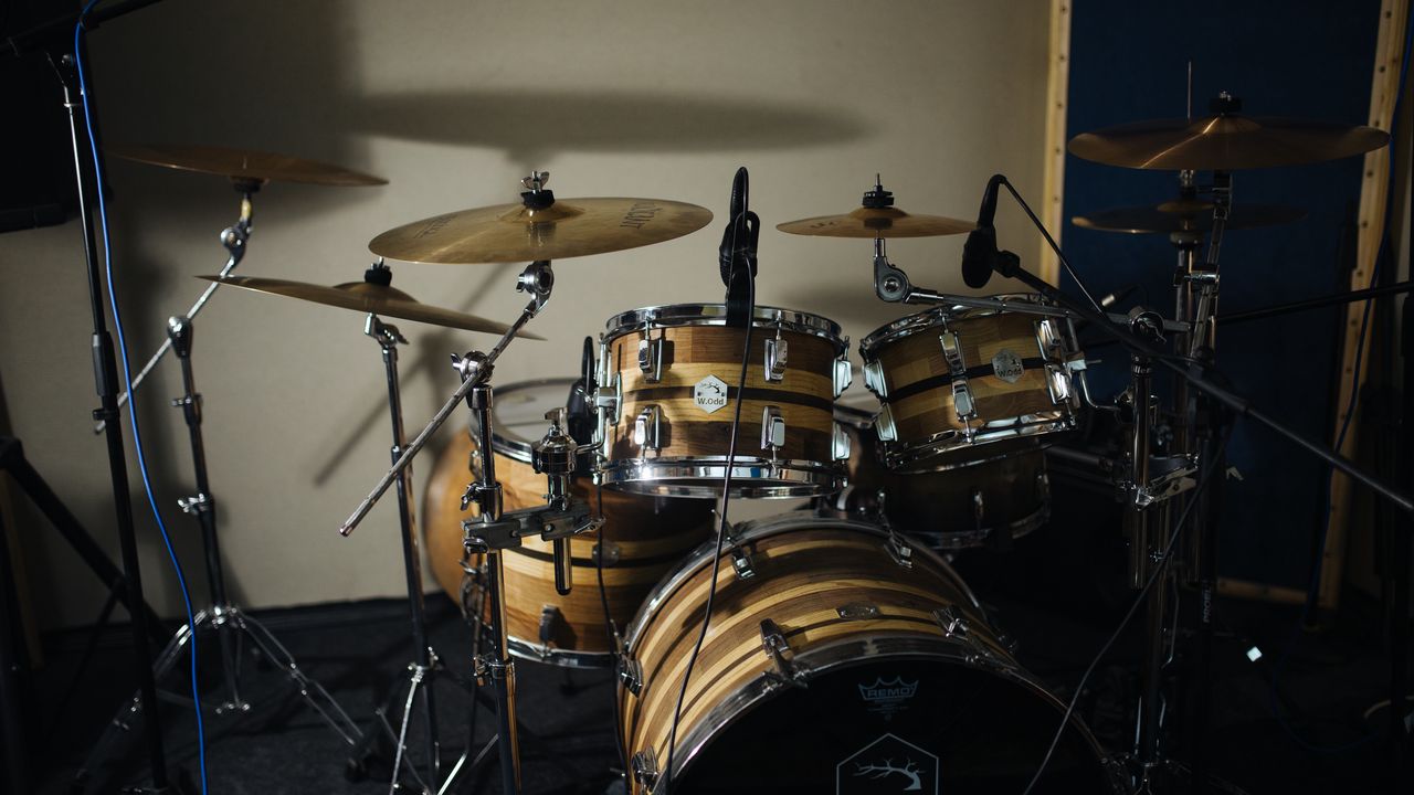 Wallpaper drum kit, drums, musical instrument, equipment, music