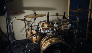 Preview wallpaper drum kit, drums, musical instrument, equipment, music