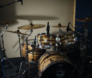 Preview wallpaper drum kit, drums, musical instrument, equipment, music