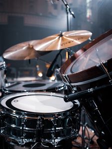 Preview wallpaper drums, drum kit, musical instrument, microphones