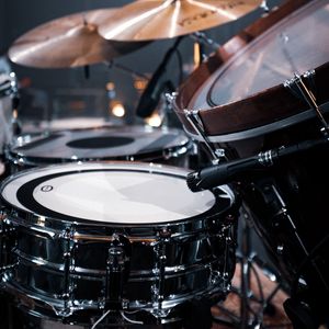Preview wallpaper drums, drum kit, musical instrument, microphones