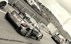 Preview wallpaper dtm, motorsport, audi, race, black white, track, mercedes