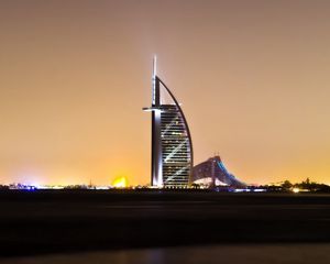 Preview wallpaper dubai, home, burj al arab, uae, jumeirah beach hotel, night, light