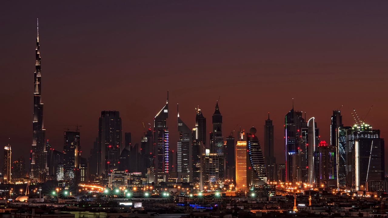 Wallpaper dubai, united arab emirates, night, home, high-rise