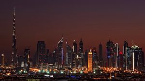 Preview wallpaper dubai, united arab emirates, night, home, high-rise