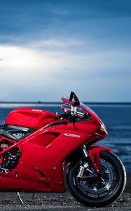 Preview wallpaper ducati, 1098, motorcycle, sea, red