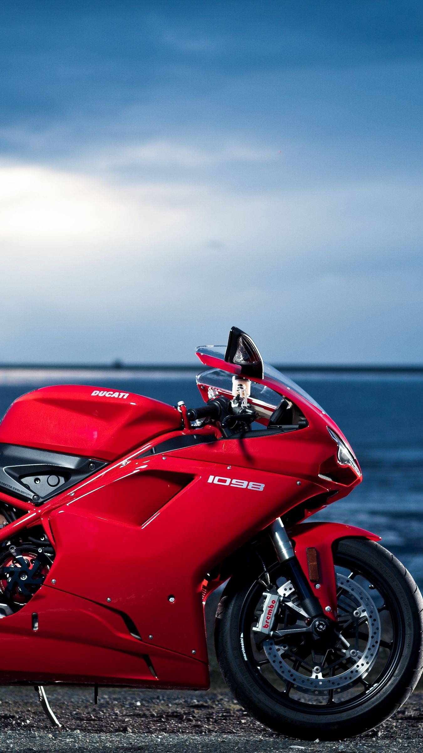 Download Wallpaper 1350x2400 Ducati 1098 Motorcycle Sea Red Iphone 8 7 6s 6 For Parallax Hd Background