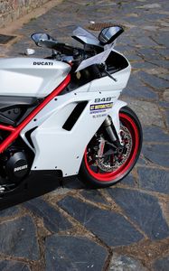 Preview wallpaper ducati, 848, motorcycle, stones, tiles, cars, auto
