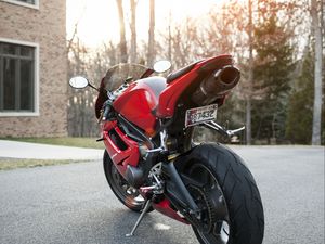Preview wallpaper ducati, motorcycle, bike, red, back view