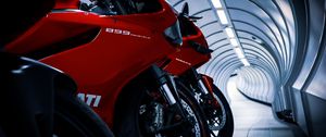 Preview wallpaper ducati, motorcycles, red, tunnel