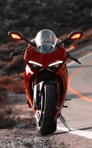 Preview wallpaper ducati panigale v4 s, ducati, motorcycle, bike, red, front view