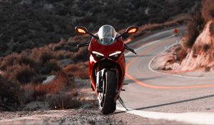 Preview wallpaper ducati panigale v4 s, ducati, motorcycle, bike, red, front view