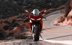 Preview wallpaper ducati panigale v4 s, ducati, motorcycle, bike, red, front view