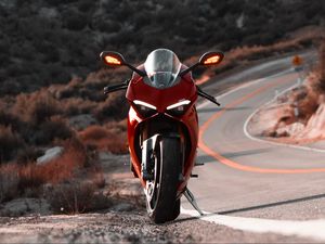 Preview wallpaper ducati panigale v4 s, ducati, motorcycle, bike, red, front view