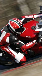 Preview wallpaper ducati, red, motorbike, ducati 1098, movement