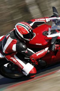 Preview wallpaper ducati, red, motorbike, ducati 1098, movement