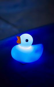 Preview wallpaper duck, glow, blue, dark