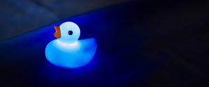 Preview wallpaper duck, glow, blue, dark