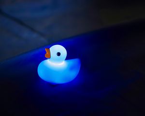 Preview wallpaper duck, glow, blue, dark