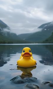 Preview wallpaper duck, lake, mountains, sky