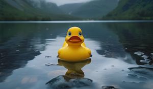 Preview wallpaper duck, lake, mountains, sky
