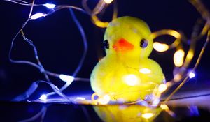 Preview wallpaper duck, toy, garland, light