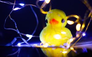 Preview wallpaper duck, toy, garland, light