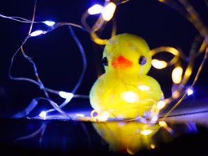 Preview wallpaper duck, toy, garland, light