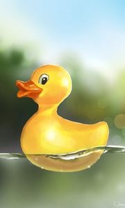 Preview wallpaper duckling, toy, water, art