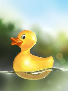 Preview wallpaper duckling, toy, water, art