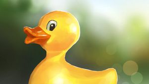 Preview wallpaper duckling, toy, water, art