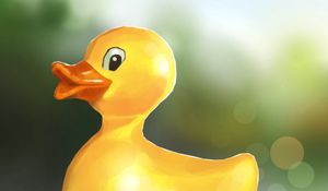 Preview wallpaper duckling, toy, water, art