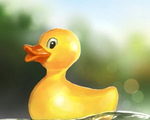 Preview wallpaper duckling, toy, water, art