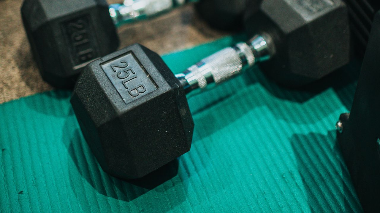 Wallpaper dumbbells, gym, sports, metal, metallic