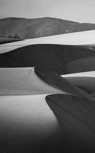 Preview wallpaper dunes, desert, sand, black and white