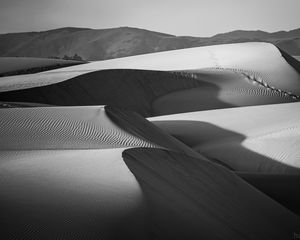 Preview wallpaper dunes, desert, sand, black and white