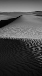 Preview wallpaper dunes, desert, sands, relief, bw