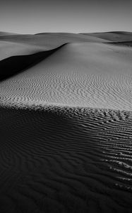 Preview wallpaper dunes, desert, sands, relief, bw